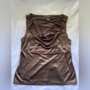 Banana Republic Brown Cowl Neck Sleeveless Camisole Vintage Bronze Going Out Top